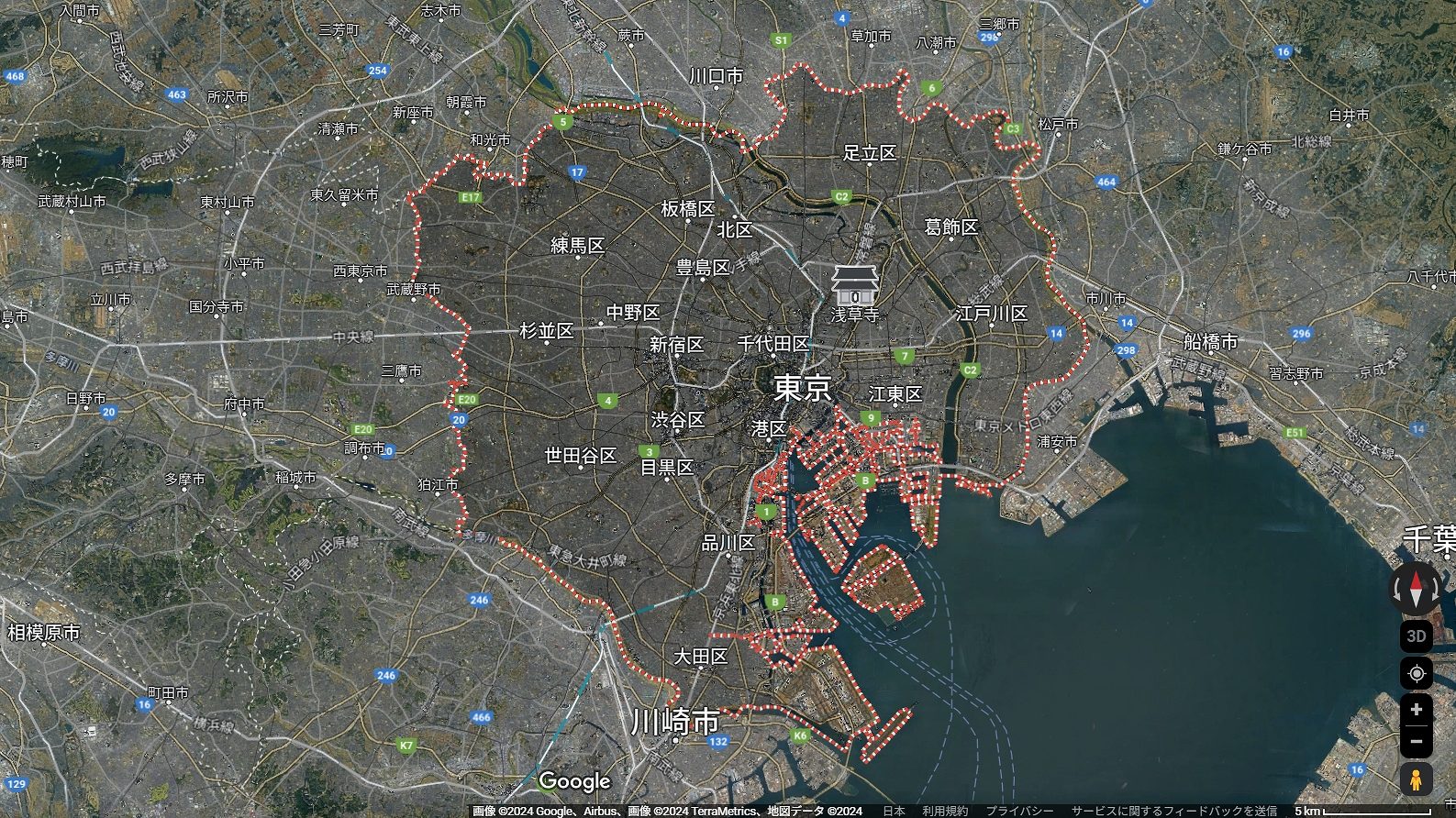 東京                の地図